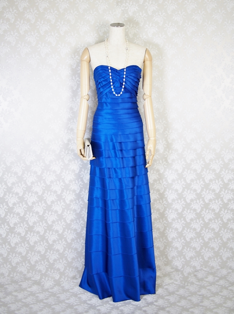 BCBG MAXAZRIA　シンプルライン　ロングドレス　ブルー　US2