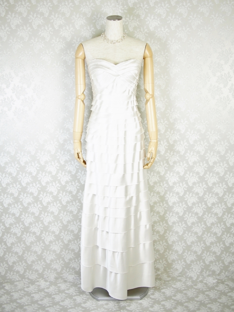 BCBG MAXAZRIA　シンプルラインロングドレス　ホワイト　US0
